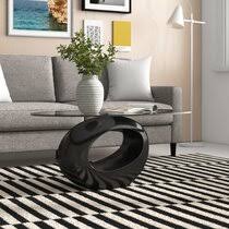 Clear large oval glass coffee table with shelf. Oval Coffee Tables You Ll Love Wayfair Co Uk