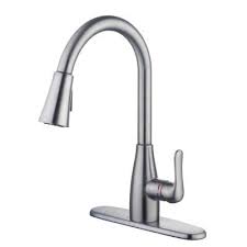 Stylewell gatefield chrome large kitchen cart with rubber wood top. Pull Down Kitchen Faucets Kitchen Faucets The Home Depot