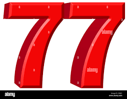 Numeral 77, seventy seven, isolated on white background, 3d render Stock  Photo - Alamy