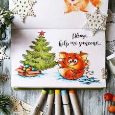 рисуй каждый день один год с художником иллюстратором скачать Elochnoe Ukrashenie Vot Imenno Girlyanda S Ee Raznocvetnymi Migayushimi Ogonkami Dlya Menya Yavlyaetsya Glavnym Iskusstvo Risovaniya Markerom Milye Otkrytki Risunki