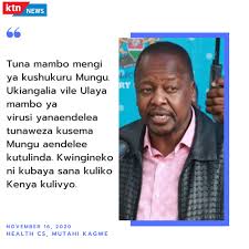 Kagwe further announced 5 more deaths, pushing fatalities to 3,461. Ktn News Auf Twitter Health Cs Mutahi Kagwe Says Kenya Has A Lot To Thank God For Do You Agree With Him