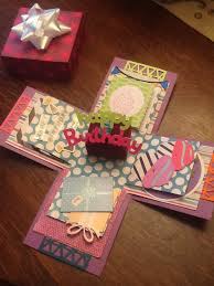 These cards look so cute folded, and even cuter when they're opened. Pin By Katie Hoedl On Gift Ideas Explosion Box Scrapbook Box Cards Handmade