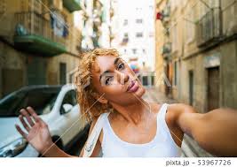 sexy shemale woman posing and doing selfie - Stock Photo [53967726] - PIXTA