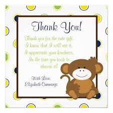 Baby Thank You Cards Generic Baby Shower Monkey Baby Shower Invitations