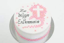 Erstkommunionstorte Mit Kreuz Und Blumchen Kommunion Torte Taufe Kuchen Madchen Torte Konfirmation