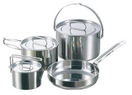 Captain Stag M 5504 Laguna Stainless Steel Cooker L Set Outdoor Cookware New Ebay