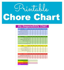 Responsibility And Chore Chart For Kids With Printable Chore