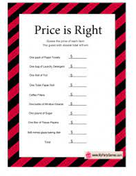 Price Is Right Housewarming Game Housewarming Games Price Is Right Games Printable Games For Kids