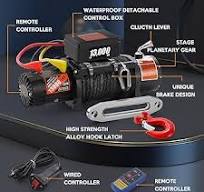 Rengue Cabrestante eléctrico, 13000 libras con cuerda sintética de 65 pies,  cabrestante de potencia de 12 V con control remoto inalámbrico IP67 ATV ...