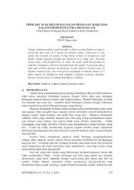 Surat terima kasih untuk orang tua singkat. Pdf Perilaku Jual Beli Di Kalangan Pedagang Kaki Lima Dalam Perspektif Etika Bisnis Islam