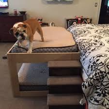 pet bunk bed with steps great idea for bed steps in this photo at the foot of owner s bed love the padded b diy dog bed dog steps for bed