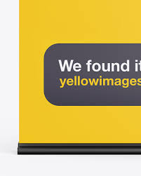 Find & download free graphic resources for roll banner mockup. Roll Up Banner Mockup In Outdoor Advertising Mockups On Yellow Images Object Mockups