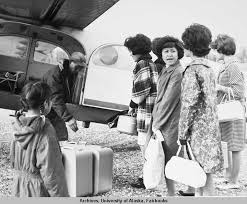 Students at Shungnak leaving for school.