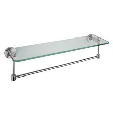 The bathroom wall shelves will enable you to save on clutter that would have been there as a result of the disorganized items. Wall Mounted Glass Bathroom Shelf With Towel Rail Underneath 1805 China Bathroom Shelf Glass Shelf Made In China Com