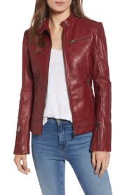 Lamarque Stitch Detail Lambskin Racer Jacket Chaqueta De Cuero Chaquetas De Cuero Femeninas Chaqueta De Cuero Hombre