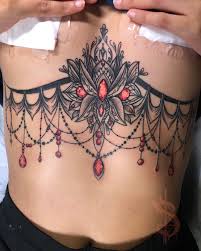 See more ideas about tattoos, tattoo designs, beautiful tattoos. Tattoo Uploaded By Sara Rose Jeweled Under Breast Tattoo 1514387 Tattoodo