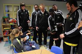 Army All-American athletes inspire children's hospital patients