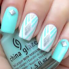 Aqua Blue Fashion Girly Pretty Nails Style Summer Summer Nails Trend Turquoise Turquoise Nails Nails On Fl Turquoise Nails Studded Nails Nail Designs