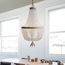 Crystal Beaded Empire Chandelier French Country 3 Lights Pendant Light In Pewter Takeluckhome Com
