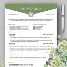 Modern Professional Monogram Resume Template For Microsoft Etsy Budget Planner Resume Template Microsoft Office Word