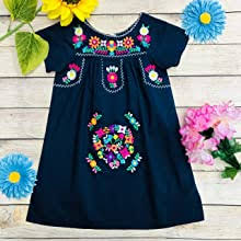 Maybe you would like to learn more about one of these? Amazon Com Unik Vestido Tradicional Mexicano Bordado Para Nina Talla 2 A 14 Color Azul Marino Blanco Rosa Menta Coral Clothing