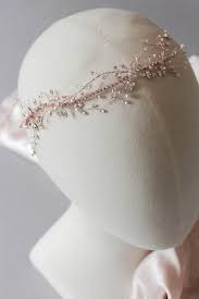 A Bespoke Rose Gold Bridal Headpiece With Rhinestones Gold Bridal Headpiece Rose Gold Bridal Headpiece Bridal Accessories