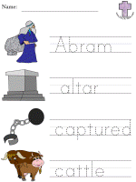 Abram and lot bible activities for kids games and puzzles. Abram And Lot Picture Clue Read And Trace Worksheets