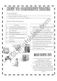 How To Conserve Water Esl Worksheet By Cris03glu