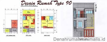 Hasil gambar untuk denah rumah minimalis type 90 2 lantai