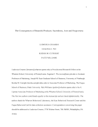 The Consequences of Beautiful Products: Sacredness, Awe and Forgiveness