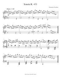 1739) » midi | esserciso / sonata in d minor (k 1, l 366, p 57), allegro » midi | esserciso / sonata in g major (k 2, l 388, p 58), presto » midi | esserciso / sonata in a minor (k 3, l 378, p. Scarlatti Sonata K 431 Sheet Music For Piano Solo Musescore Com