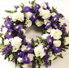 20% off all items · same day delivery · from $19.99 Blue White Open Funeral Wreath Blossom Florists For Beautiful Range