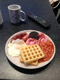 Get the recipe at food & wine. Another Waffly Versatile Breakfast Potato Waffles Fried Egg Bacon Sausage Black Pudding And Baked Beans Breakfast Breakfast Potatoes Potato Waffles