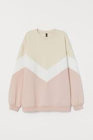 Sweatshirt Light Pink Color Block Ladies H M Us Sweatshirts Clothes Sweatshirt Fabric