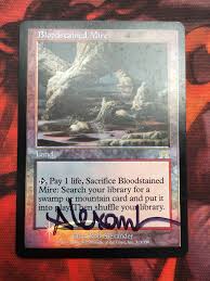 It is used to lower prices at dominique's shop. Signed Very Slight Clouding Bloodstained Mire Onslaught Magic The Gathering Online Gaming Store For Cards Miniatures Singles Packs Booster Boxes