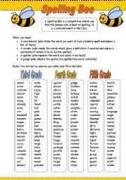 Spelling Bee Esl Worksheet By Mulle