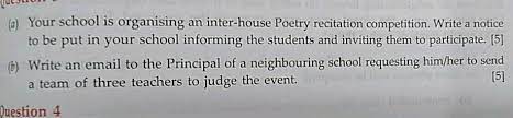A powerful and catchy headline can drive a lot of traffic to. Vuc A Your School Is Organising An Inter House Poetry Recitation Competition Write A Notice To