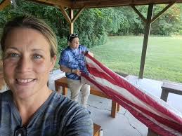 Flag Retirement at the Post this morning.