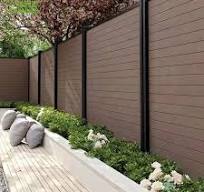 Modern UV Resistant WPC Fence Panel with Metal Frame Easy Outdoor Garden Post Rail Fencing for Yard Farm Sport Use 3D Model