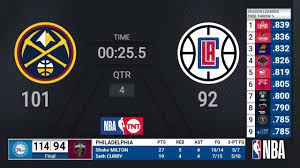 Nbavideos Nuggets Clippers Nba On Tnt Live Scoreboard In 2021 Nba Nba League Pass Scoreboard