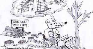 Pastikan kita selalu menyapu rumah setidaknya 2 kali sehari. Contoh Gambar Karikatur Tentang Lingkungan Hidup Ideku Unik