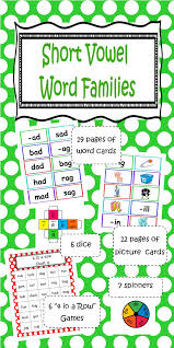 Short Vowel Flashcards And Activities Cvc Words Word Families Teaching Phonics Short Vowel Words