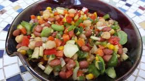 Macedonia or macédoine is a salad composed of small pieces of fruit or vegetables. Salade Macedoine Nonojulia