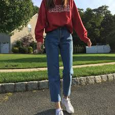 You'll probably want to choose plain white tennis shoes or black canvas shoes. Mom Jeans Aesthetic And Vintage Image 6469835 On Favim Com