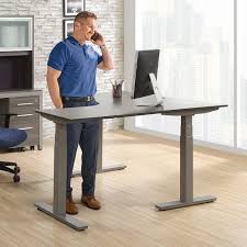Office Design And Job Satisfaction How The Physical Workspace Affects The Mental Workspace Officelife Office Adjustable Height Desk L Desk Work Station Desk