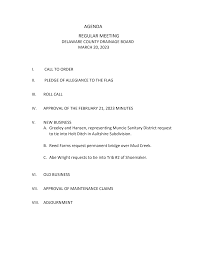 AGENDA REGULAR MEETING