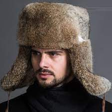 Mens Fashion Raccoon Fur Warm Bomber Hats For Winter Wish Hats Trapper Hats Ushanka