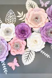 Paper Flowers Wall Decor Set Of 11 Pink And Purple Paper Etsy Paper Flower Backdrop Paper Flowers Paper Flower Backdrop Wedding