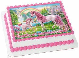 The unicorn cake is so trendy right now, you can see it everywhere. Pink Unicorn Rainbow Wafer Paper Sheet Cake Topper Party Decoration 8 X10 5 Ebay