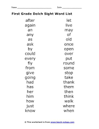 16 1st Grade Vocabulary Worksheets First Grade Words First Grade Sight Words Sight Words